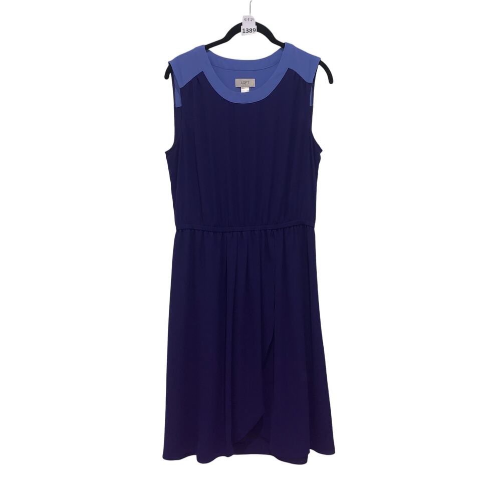 Purple Blue A-Line Dress Midi Dress, Ann Taylor Loft , M, Blue Purple